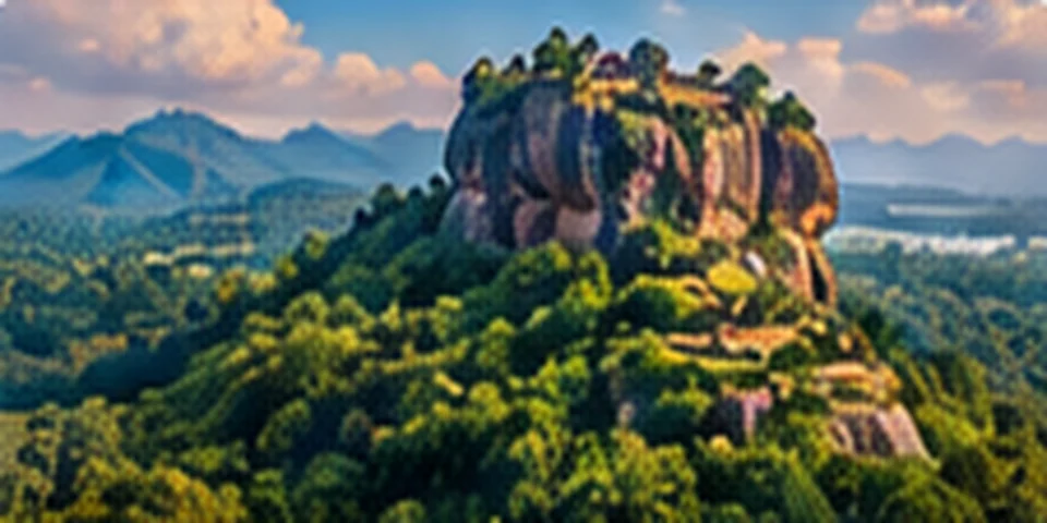 Illustrative Sri Lanka Sigiriya travel scene